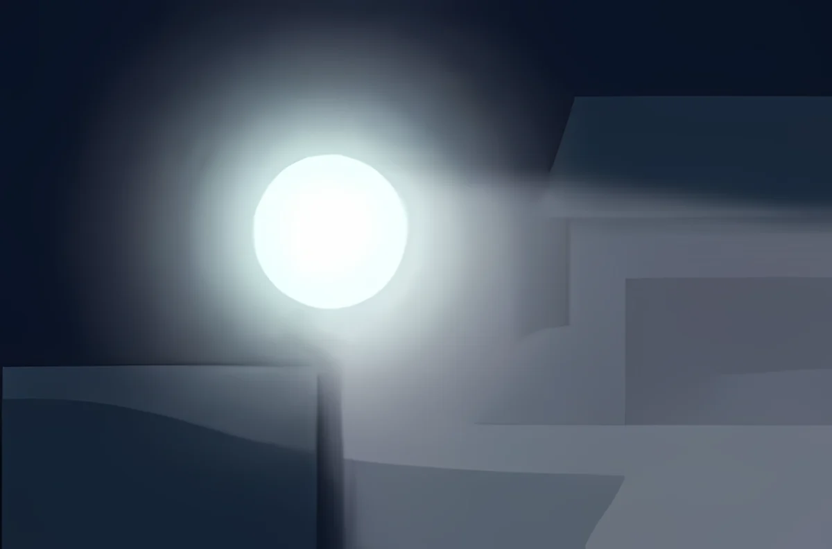 Ilustración de encandilamiento producido por una luminaria intensa.